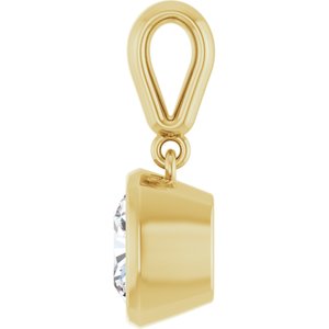 18K Yellow Gold 7x7 mm Cushion Charm/Pendant Mounting – image 5