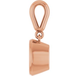 18K Rose Gold 7x7 mm Cushion Charm/Pendant Mounting – image 6