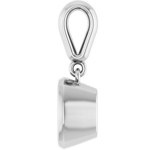 18K White Gold 7x7 mm Cushion Charm/Pendant Mounting – image 6