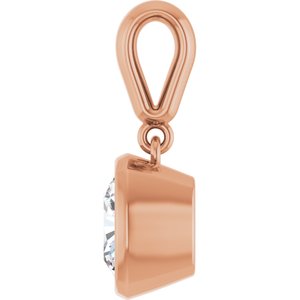 18K Rose Gold 7x7 mm Cushion Charm/Pendant Mounting – image 5