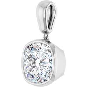 Continuum Sterling Silver 11x11 mm Cushion Charm/Pendant Mounting – image 3