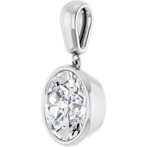 Sterling Silver 12x10 mm Oval Charm/Pendant Mounting – image 3