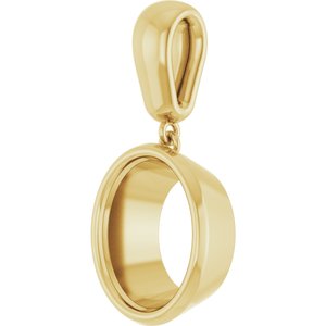 14K Yellow Gold 12x10 mm Oval Charm/Pendant Mounting – image 4