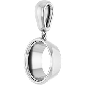 18K White Gold 12x10 mm Oval Charm/Pendant Mounting – image 4