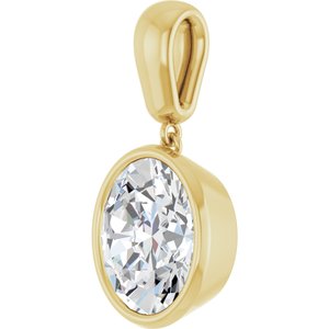 18K Yellow Gold 12x10 mm Oval Charm/Pendant Mounting – image 3