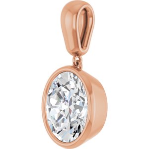 18K Rose Gold 12x10 mm Oval Charm/Pendant Mounting – image 3