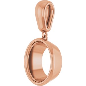 18K Rose Gold 12x10 mm Oval Charm/Pendant Mounting – image 4