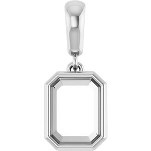 Platinum 8x6 mm Emerald Charm/Pendant Mounting – image 2