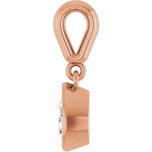 18K Rose Gold 6x4 mm Pear Charm/Pendant Mounting – image 5