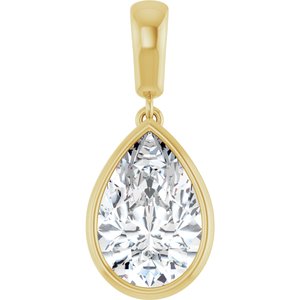 10K Yellow Gold 12x8 mm Pear Charm/Pendant Mounting