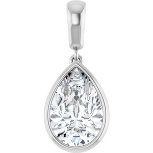 Sterling Silver 12x8 mm Pear Charm/Pendant Mounting