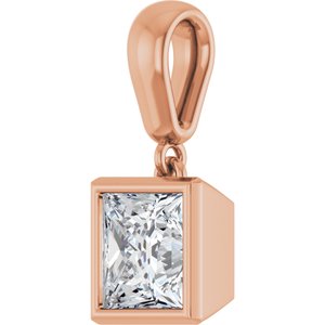 10K Rose Gold 6x6 mm Square Charm/Pendant Mounting – image 3