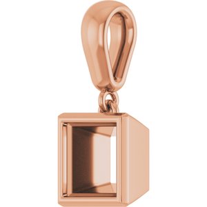 14K Rose Gold 6x6 mm Square Charm/Pendant Mounting – image 4