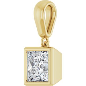 10K Yellow Gold 6x6 mm Square Charm/Pendant Mounting – image 3