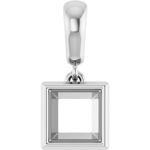 Continuum Sterling Silver 5.5x5.5 mm Square Charm/Pendant Mounting – image 2