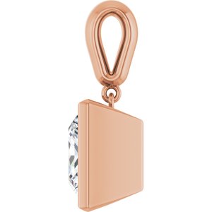 10K Rose Gold 10x10 mm Square Charm/Pendant Mounting – image 5