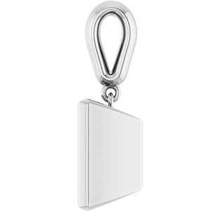 Sterling Silver 10x10 mm Square Charm/Pendant Mounting – image 6
