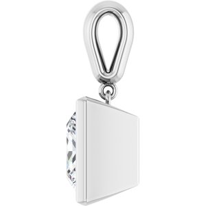 14K X1 White Gold 10x10 mm Square Charm/Pendant Mounting – image 5