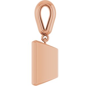 10K Rose Gold 10x10 mm Square Charm/Pendant Mounting – image 6