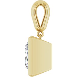 10K Yellow Gold 10x10 mm Square Charm/Pendant Mounting – image 5