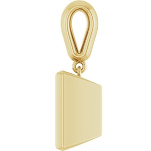 10K Yellow Gold 10x10 mm Square Charm/Pendant Mounting – image 6