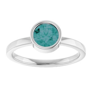 Platinum 6 mm Lab-Grown Alexandrite Ring