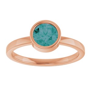 14K Rose Gold 6 mm Lab-Grown Alexandrite Ring