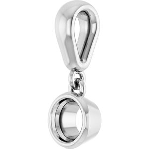 18K White Gold 4.1 mm Round Charm/Pendant Mounting – image 4