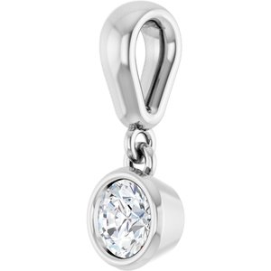 14K X1 White Gold 4.1 mm Round Charm/Pendant Mounting – image 3