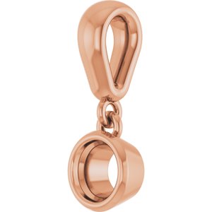 18K Rose Gold 4.1 mm Round Charm/Pendant Mounting – image 4