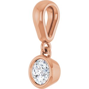 18K Rose Gold 4.1 mm Round Charm/Pendant Mounting – image 3