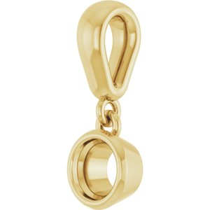 18K Yellow Gold 4.1 mm Round Charm/Pendant Mounting – image 4