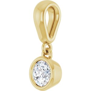 18K Yellow Gold 4.1 mm Round Charm/Pendant Mounting – image 3