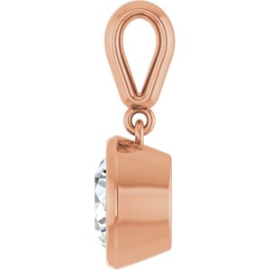 18K Rose Gold 7.4 mm Round Charm/Pendant Mounting – image 5