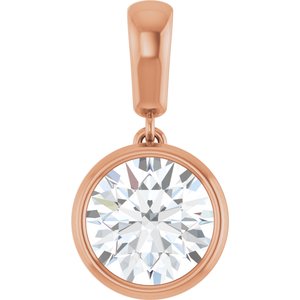 14K Rose Gold 8.2 mm Round Charm/Pendant Mounting