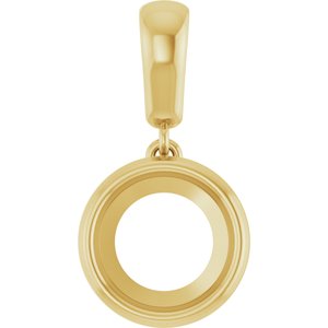 10K Yellow Gold 8.2 mm Round Charm/Pendant Mounting – image 2
