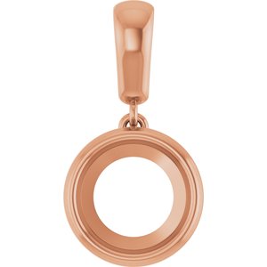 10K Rose Gold 8.2 mm Round Charm/Pendant Mounting – image 2