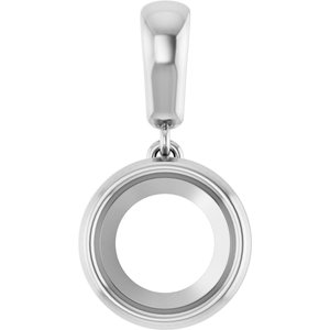 14K White Gold 8.2 mm Round Charm/Pendant Mounting – image 2