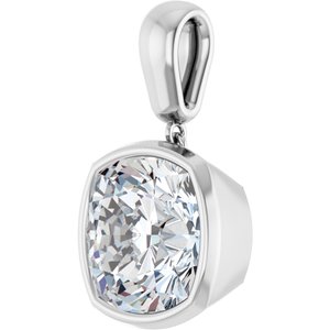 Sterling Silver 12x12 mm Cushion Charm/Pendant Mounting – image 3