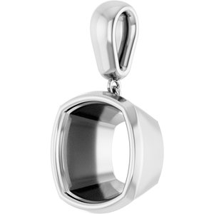 Sterling Silver 12x12 mm Cushion Charm/Pendant Mounting – image 4