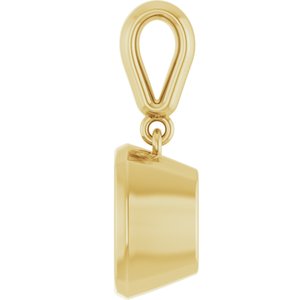 10K Yellow Gold 8x8 mm Cushion Charm/Pendant Mounting – image 6