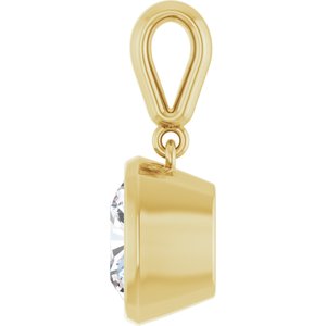 14K Yellow Gold 8x8 mm Cushion Charm/Pendant Mounting – image 5