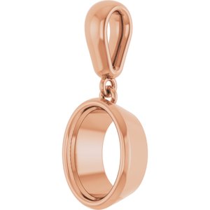 10K Rose Gold 9x7 mm Oval Charm/Pendant Mounting – image 4