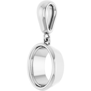 10K White Gold 9x7 mm Oval Charm/Pendant Mounting – image 4