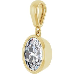 14K Yellow Gold 9x7 mm Oval Charm/Pendant Mounting – image 3