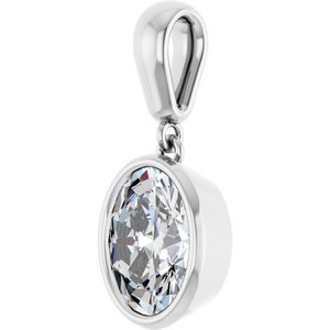 Sterling Silver 9x7 mm Oval Charm/Pendant Mounting – image 3