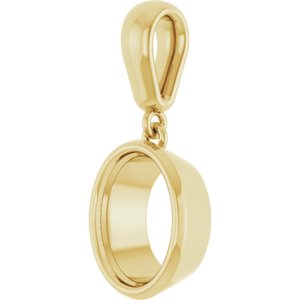 18K Yellow Gold 9x7 mm Oval Charm/Pendant Mounting – image 4