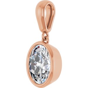 10K Rose Gold 9x7 mm Oval Charm/Pendant Mounting – image 3
