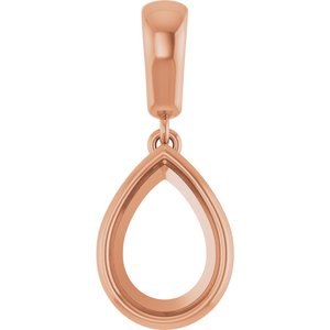 10K Rose Gold 10x7 mm Pear Charm/Pendant Mounting – image 2