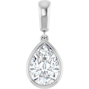 14K X1 White Gold 10x7 mm Pear Charm/Pendant Mounting